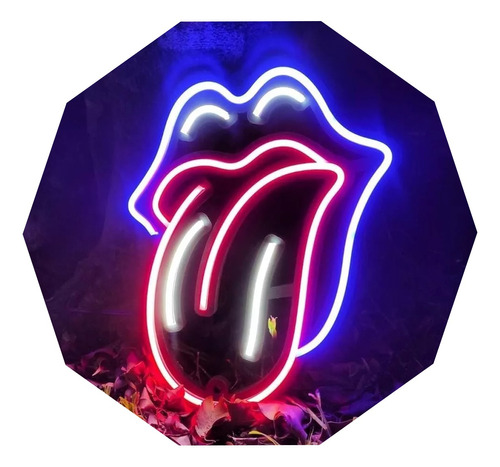 Cartel Lengua The Rolling Stones Small Neón Led/deco/ Hogar 