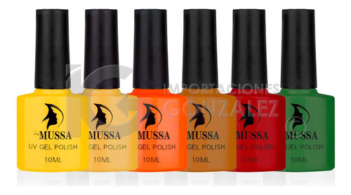 Gama De Gel Semipermanente Mussa® 6 Esmaltes Para Uñas Uv Color Gama X