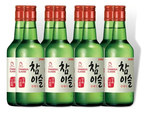 Paquete De 8 Soju Coreano Sabor Clásico, Jinro, 360 Ml