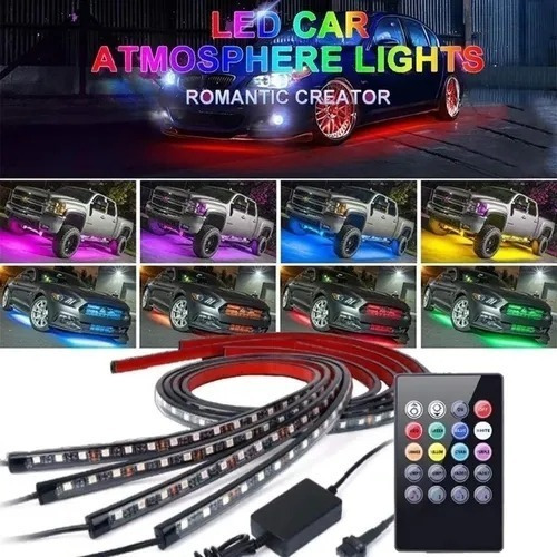 Luces Led Exterior Auto Rgb 4 Tiras Led Tuning Colores/q165