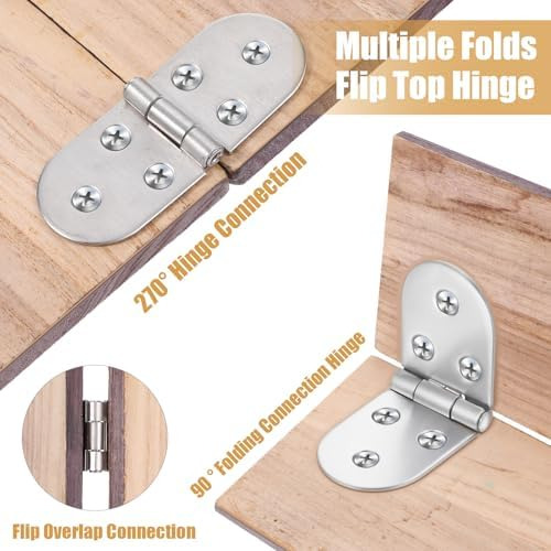 4 Bisagras Plegables Resistentes Para Mesa, Bisagra De Acero
