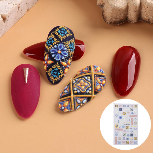 2 X 2x5d 3d Pegatina De Uñas En Relieve Lindo 2 Piezas