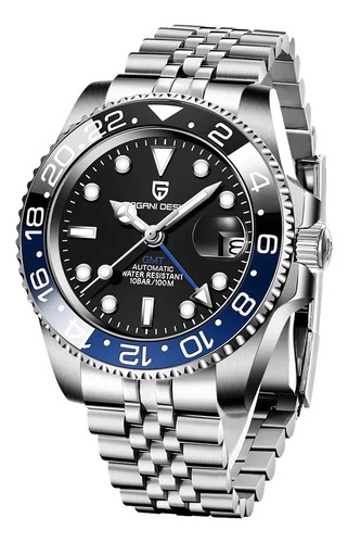 Reloj Mecánico Automático Para Hombre Gmt Dual Time Zone Nig