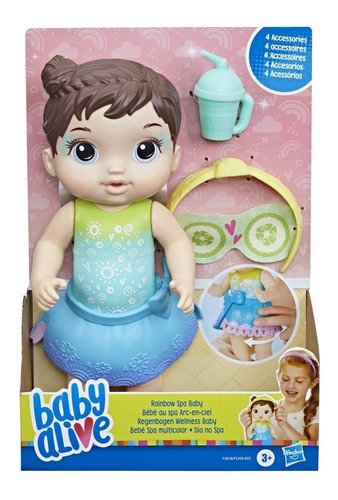 Muñeca Baby Alive Bebé Spa Multicolor Castaña