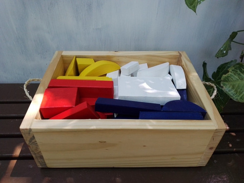 Maderitas, En Cajon,con Ruedas, Estilo Montessori