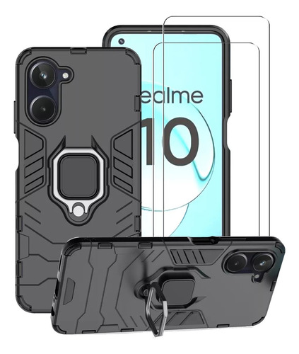 Funda Para Realme 10 4g Uso Rudo Carcasa + 2 Mica