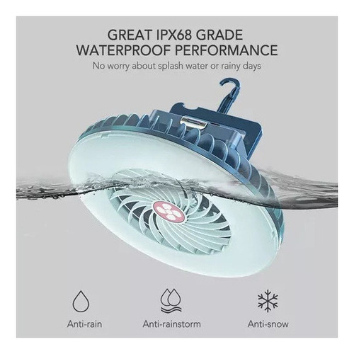 . Ventilador Recargable Carpa De Viaje Linterna Led Portátil