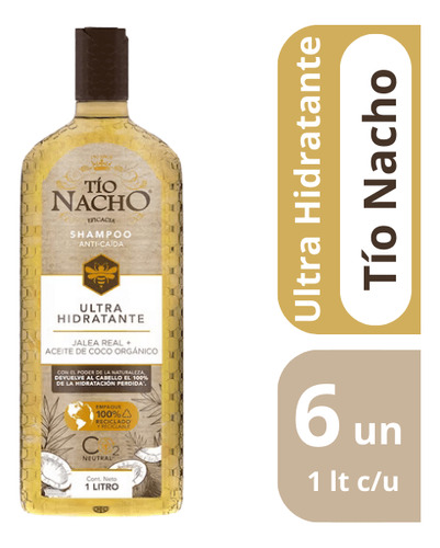 Tío Nacho Shampoo Coco Hidratante 1 Lt Pack 6 Unidades/ Kla 