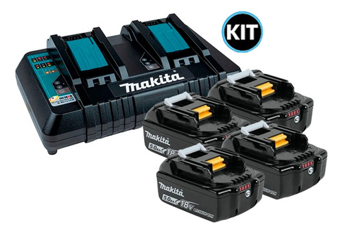 Kit 4 Baterias 5ah Bl1850b +carregador Dc18rd 220v Makita
