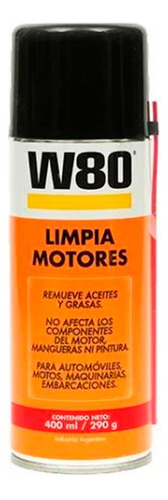 Limpia Motores W80 Aeros. Desengrasante Remueve Aceite 400ml