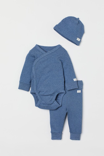 H&m | Bebé | Conjunto De Talla Ajustable 2-4m | Azul