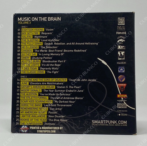 Varios Artistas Smart Punk Vol 3 Music On The Brain 2 Cds (Usado)
