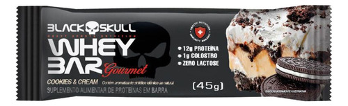 Barra De Proteina Whey Cookies & Cream Black Skull 45g