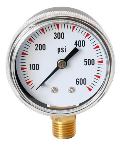 Manómetro Mecánico Radial De Metal Para Gas Y Agua De 60
