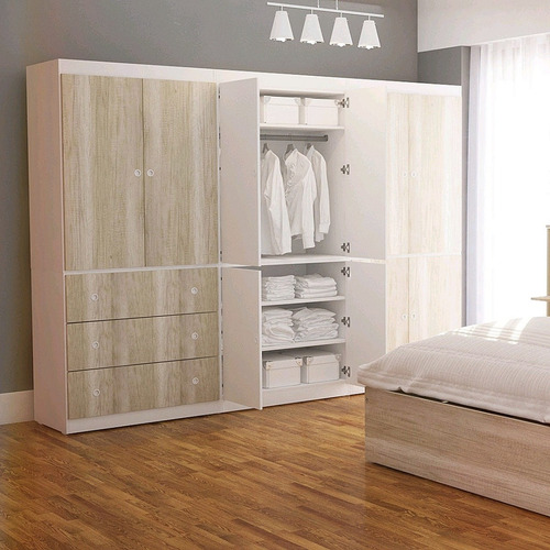 Imagen 2 de 7 de Placard Ropero Modulo Bajo Comoda Dormitorio 2 Puertas 90 Cm