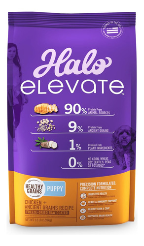 Halo Elevate Dry Dog Food, Healthy Grains Chicken Recipe, Pu