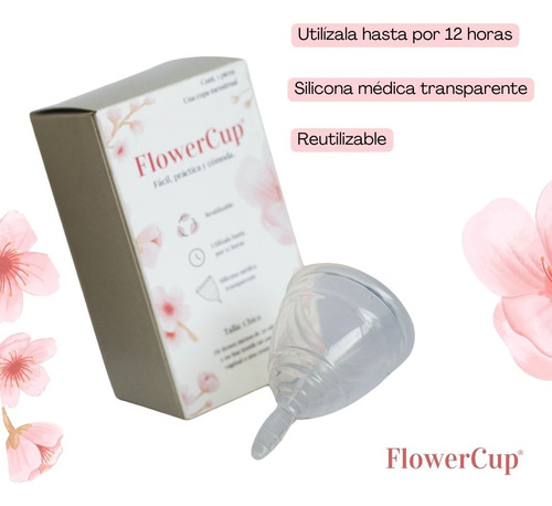 Copa Menstrual, Flowercup, Silicona Médica, Reutilizable