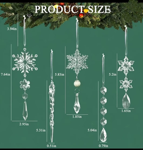 Decoración Del Árbol: Conjunto De Azulejos Acrílicos Y S