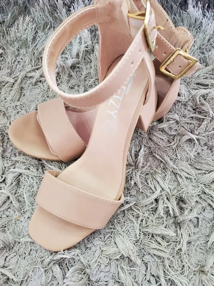 Zapatos Tacon Ancho Nude | MercadoLibre 📦