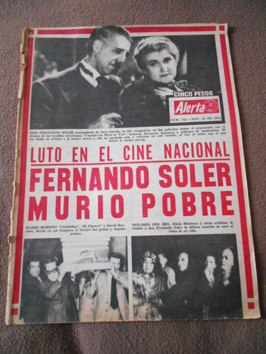 Revista Antigua Alerta Muerte Fernando Soler Cine Alarma