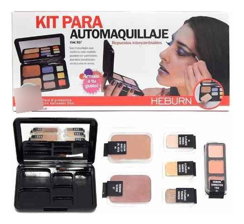 Heburn Paleta Auto Maquillaje 917 Rubor Sombras Espejo