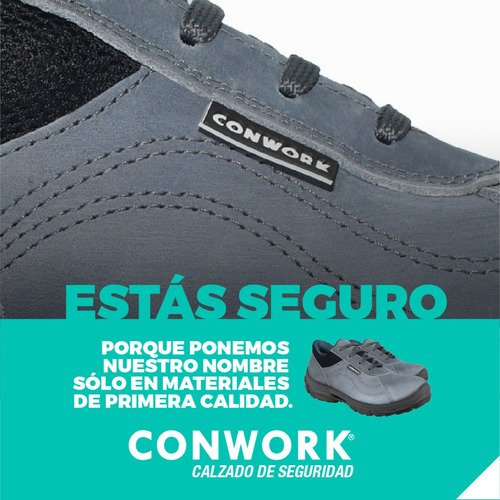 Imagen 9 de 10 de Calzado De Seguridad Conwork Allworks 201za Nobuck Gris