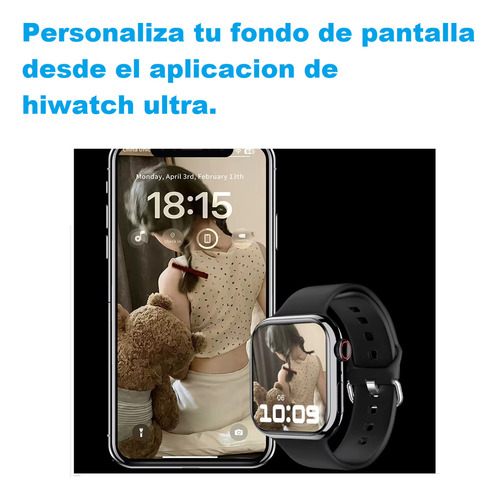 Isdewatch Watch 10 Pro Max Reloj Inteligente Con Correa De Hebilla Smartwatch Bluetooth, Pantalla Táctil De 1.9 Pulgadas Sensor Cardíaco Y Oxígeno Llamadas Notificaciones Negro