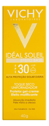 Protetor Solar Efeito Base FPS 30 Vichy Idéal Soleil Caixa 40g