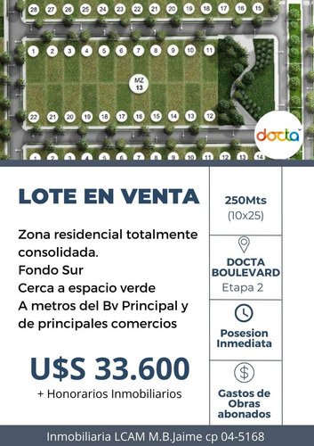 Lote En Venta Docta Boulevard Etapa 2