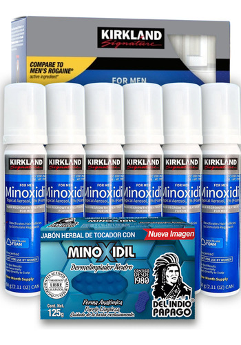 Minoxidil 5% Espuma Foam 6 Meses Tratamiento Capilar + Jabon