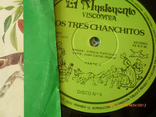 Vinilo Single Del Cuento Los Tres Chanchitos Parte 2 (ac145 (Usado)