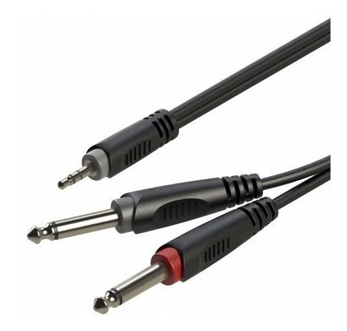 Imagen 1 de 4 de Cable Miniplug St A 2 Plug Mono 2 Metros Roxtone Rayc130l2
