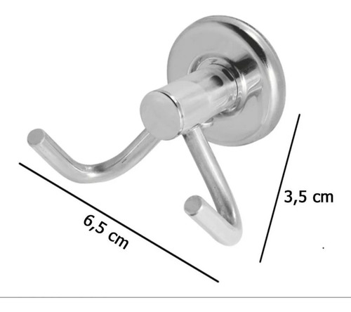 Imagem 2 de 4 de Cabide Toalha Duplo Aço Inox
