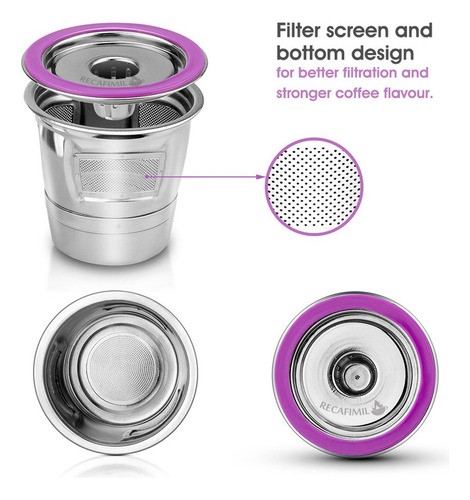 Taza De Cápsula De Café De Acero Inoxidable Para Keurig 2.0