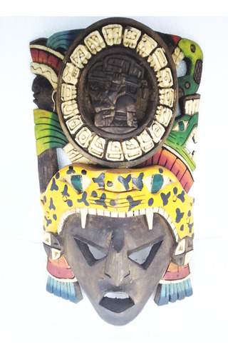 Mascara Solkin Madera Maya Mexicana Artesania Prehispá 40 Cm
