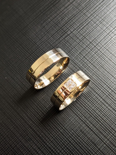 Par Aliança 6mm Anatômica Ouro 10k Maciço Mca24(6)