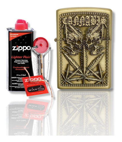 Kit Zippo / Gas Mecha Piedra + 1 Encendedor Tipo Zippo C
