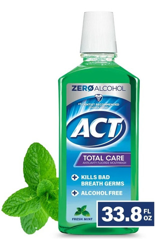 Act Enjuague Bucal Anticavity Con Flúor, Menta, Sin Alcohol