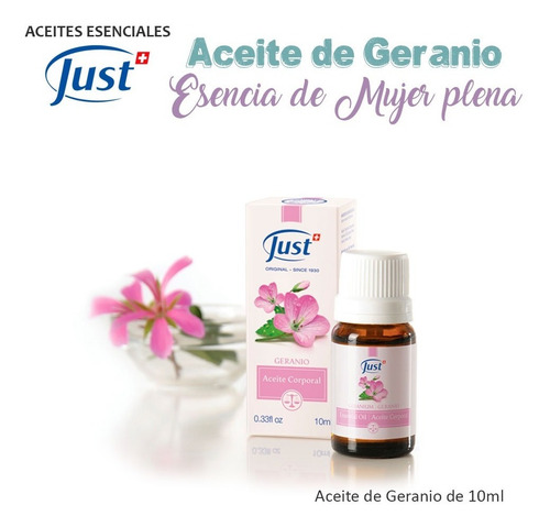 Imagen 2 de 6 de Swiss Just Aceite Esencial De Geranio Sellado Y Original