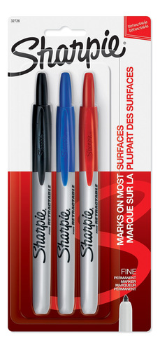 Sharpie Marcador Permanente Retractil Punta Fina Color 3