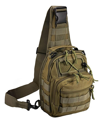 Mochila Slingbag 1 Hombro Tactica 1000d Molle Color Verde