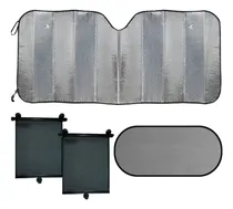 Comprar Kit 4 Cortinas Parasol Metalizado Trasera Enrollables Latera