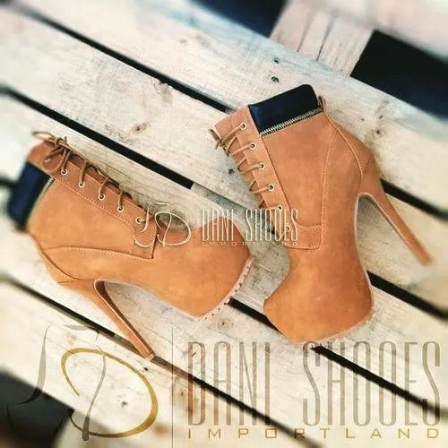 Bota Estilo Timberland Feminina Salto 15 Cm Todos Tamanhos