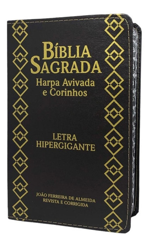 Bíblia Letra Gigante Hipergigante Luxo Com Harpa Marrom