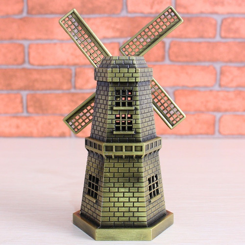 Imagen 2 de 4 de Adorno Figura Molino De Viento Holanda Coleccion Metal