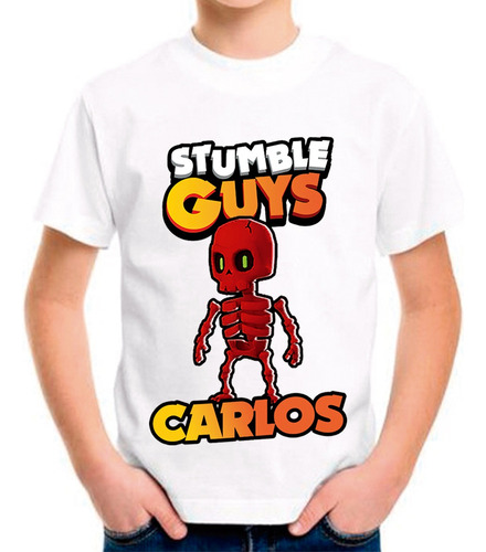 Playera Stumble Guys Para Niños Personalizada Con Tu Nombre 