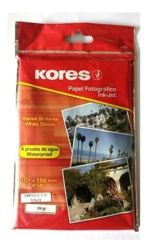 Papel Profesional Fotográfico Kores 4*6, 25 Hojas 250gr