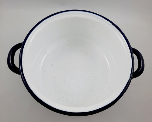 Cacerola Enlozada Antigua Decorada 18 Cm Azul