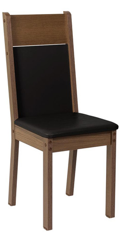 Juego Comedor Mesa Tablero Madera 4 Sillas Elisa Madesa Color Negro/Marrón