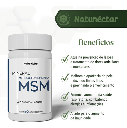 O Melhor Msm Metilsulfonilmetano Puro 180 Cápsulas Sem Sabor